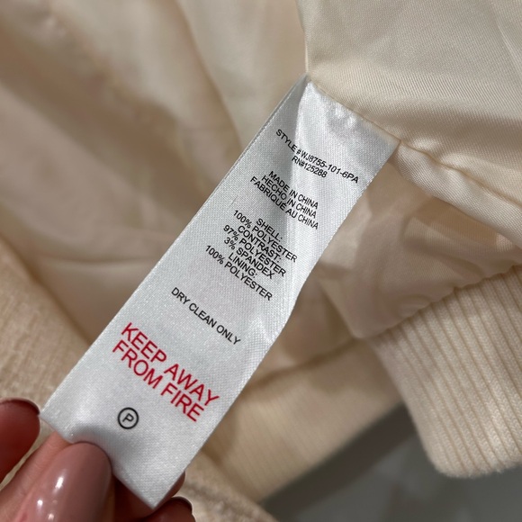 Jason Wu cropped tweed bomber jacket in cream size extra small - Picture 3 of 6